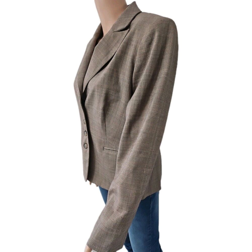 Dressbarn Brown Single-Breasted Lined Blazer Size 10